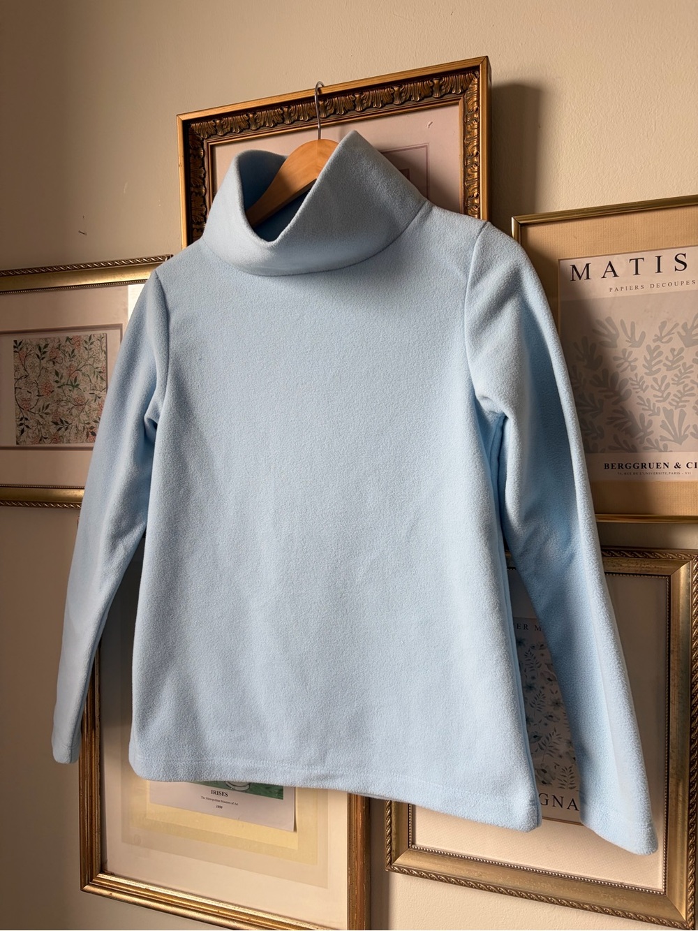 NEW NWT Dudley Stephens Greenpoint Turtleneck in Terry Fleece Ice Blue Small - Picture 6 of 11